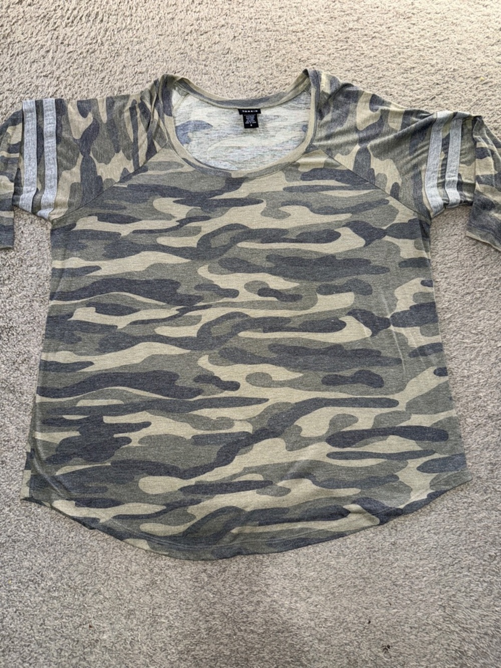 Torrid Camo Print Raglan Tee - Green Camo
